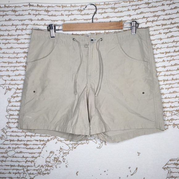Columbia Women's Size Medium Tan Athletic Drawstring Shorts Outdoor Work - Picture 1 of 8